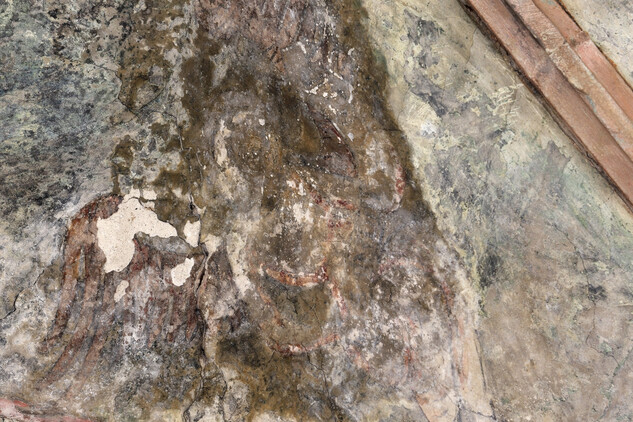 freska Svatý Matouš - původní stav pod krustou